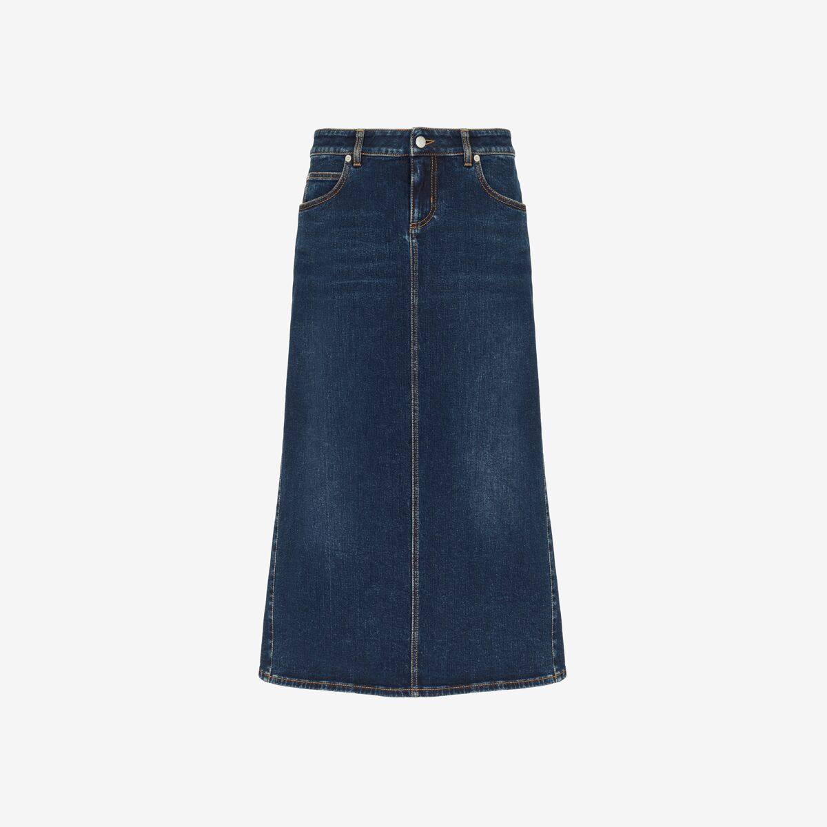 Alexander McQueen Women's Blue Denim Pencil Skirt - 8 (Cotton & Elastan)